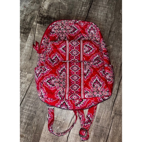 Vera Bradley Handbags - Vera Bradley Quilted Backpack and Cosmetic Bag Set Cherry Blossoms Red Floral